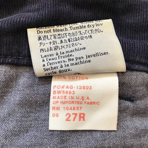 Anthropologie | AG The Everett Navy Corduroy Trousers 27 - Picture 10 of 12